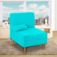 Poltrona Dussan 100X90X80 Ecocuero Azul