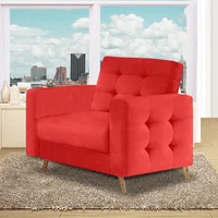 Poltrona Sanders 100X90X80 Ecocuero Rojo