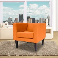 Poltrona Cruz 100X90X80 Ecocuero Naranja
