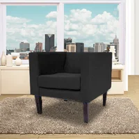 Poltrona Cruz 100X90X80 Ecocuero Negro