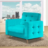 Poltrona Sanders 100X90X80 Ecocuero Azul