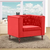 Poltrona Coleman 100X90X80 Ecocuero Rojo