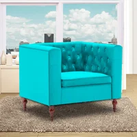 Poltrona Coleman 100X90X80 Microfibra Azul