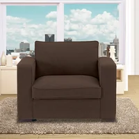 Poltrona Evans 100X90X80 Ecocuero Café