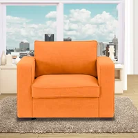 Poltrona Evans 100X90X80 Ecocuero Naranja