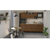 Cocina Integral Praga 92x180cm Der + Mueble Superior + Mueble Inferior + Mesón + 4 Puestos A gas
