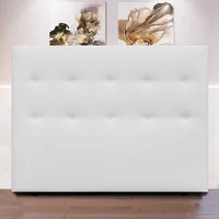 Cabecero Plane de Piso 200X120 Ecocuero Blanco