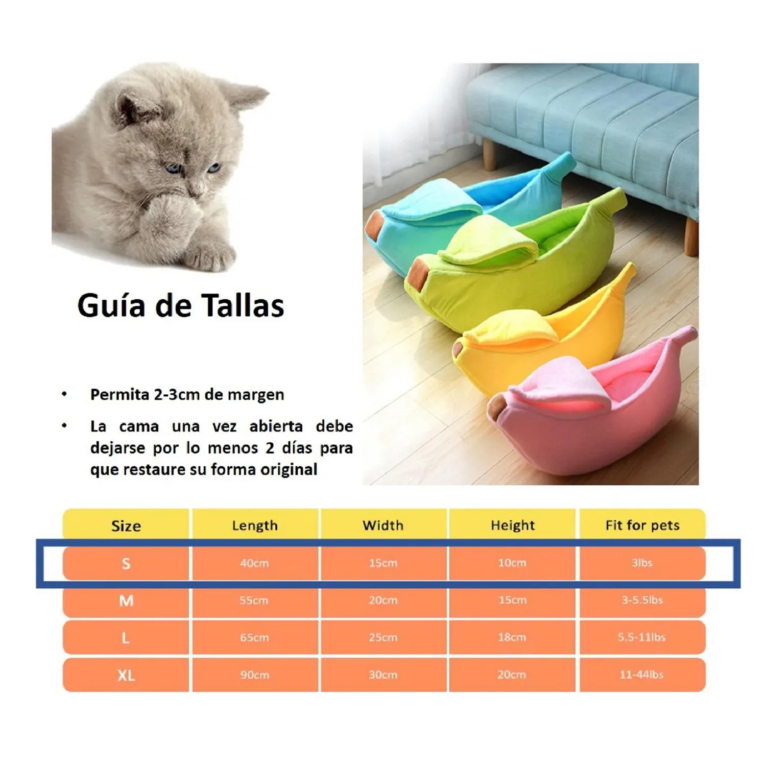 Cama Para Mascota Banana 40X15X1Cm Rosado Solepet 3