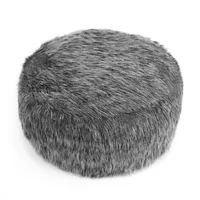 Puff Apoyapiés 25x45x45 Peluche Gris Matizado