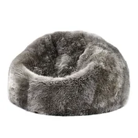Puff Pera Gigante 120 Día Peluche Gris Matizado