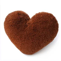 Cojín Decorativo Peludo Corazón Café