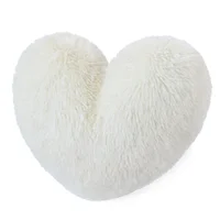 Cojín Decorativo Peludo Corazón Marfil
