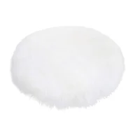 Tapete Peludo Antideslizante 100Cm Redondo Blanco