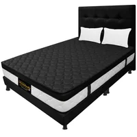 Mega Combo Colchón 200x200 Resortado Dublín Negro