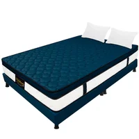 Combo Colchón Queen 160x190 Resortado Dublín Azul
