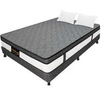 Combo Colchón Doble 140x190 Resortado Dublín Gris