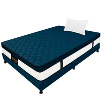 Combo Colchón Sencillo 100x190 Resortado Dublín Azul