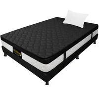 Combo Colchón Sencillo 100x190 Resortado Dublín Negro