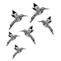 Set de 6 Apliques Colibrí 15.5x17 cm Negro