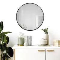 Espejo Redondo New York  80 cm Plat 4 cm Negro