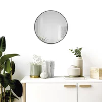 Espejo Redondo New York  60 cm Plat 4 cm Plata