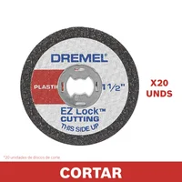 Disco de Corte de 38.1 mm EZ Lock Dremel x 20 Unidades