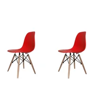 Set X2 Silla Eames Adulto 53X83.5X46.5 Rojo