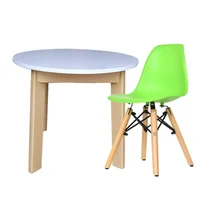 Mesa Redonda Infantil + Silla Eames Kids Verde