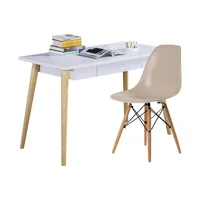Escritorio Moderno White Redondo + Silla Eames Khak