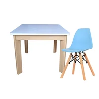 Mesa Infantil Cuadrada + Silla Eames Kids Azul