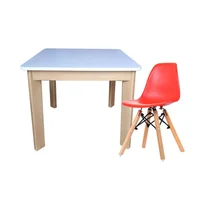 Mesa Infantil Cuadrada + Silla Eames Kids Rojo