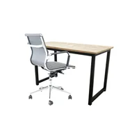 Escritorio Industry + Silla Presidente 60X73X120 Negro