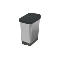 Caneca Plástica 10 Litros Metálico Negro-No Aprovechable con Pedal