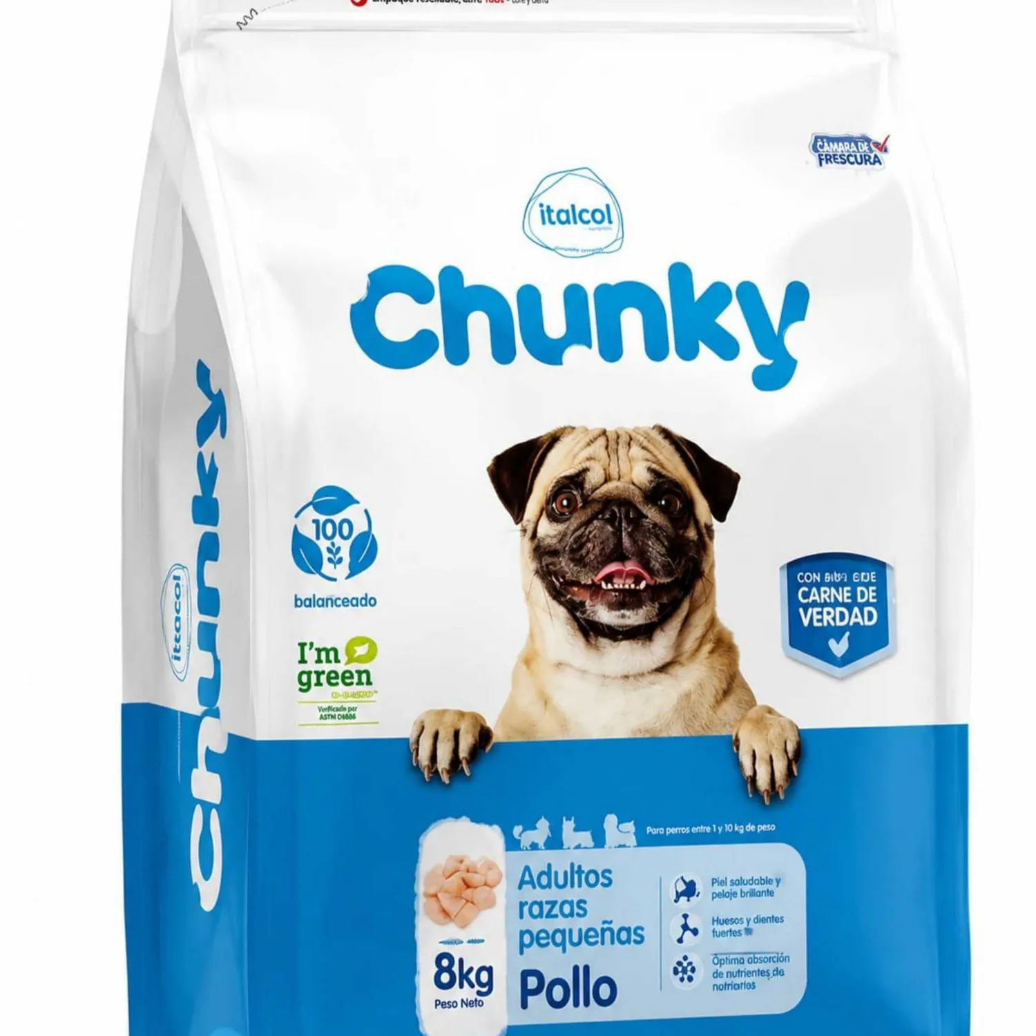 Comida Seca Para Perro Chunky Adulto Raza Pequeña Nuggets De Pollo 8kg