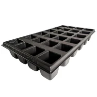 Bandeja Plástica Rectangular x24 Cavidades x5und 28x8x54cm Negro