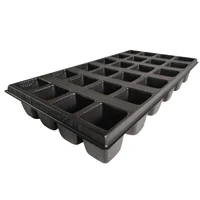 Bandeja Plástica Rectangular x24 Cavidades x10und 28x8x54cm Negro