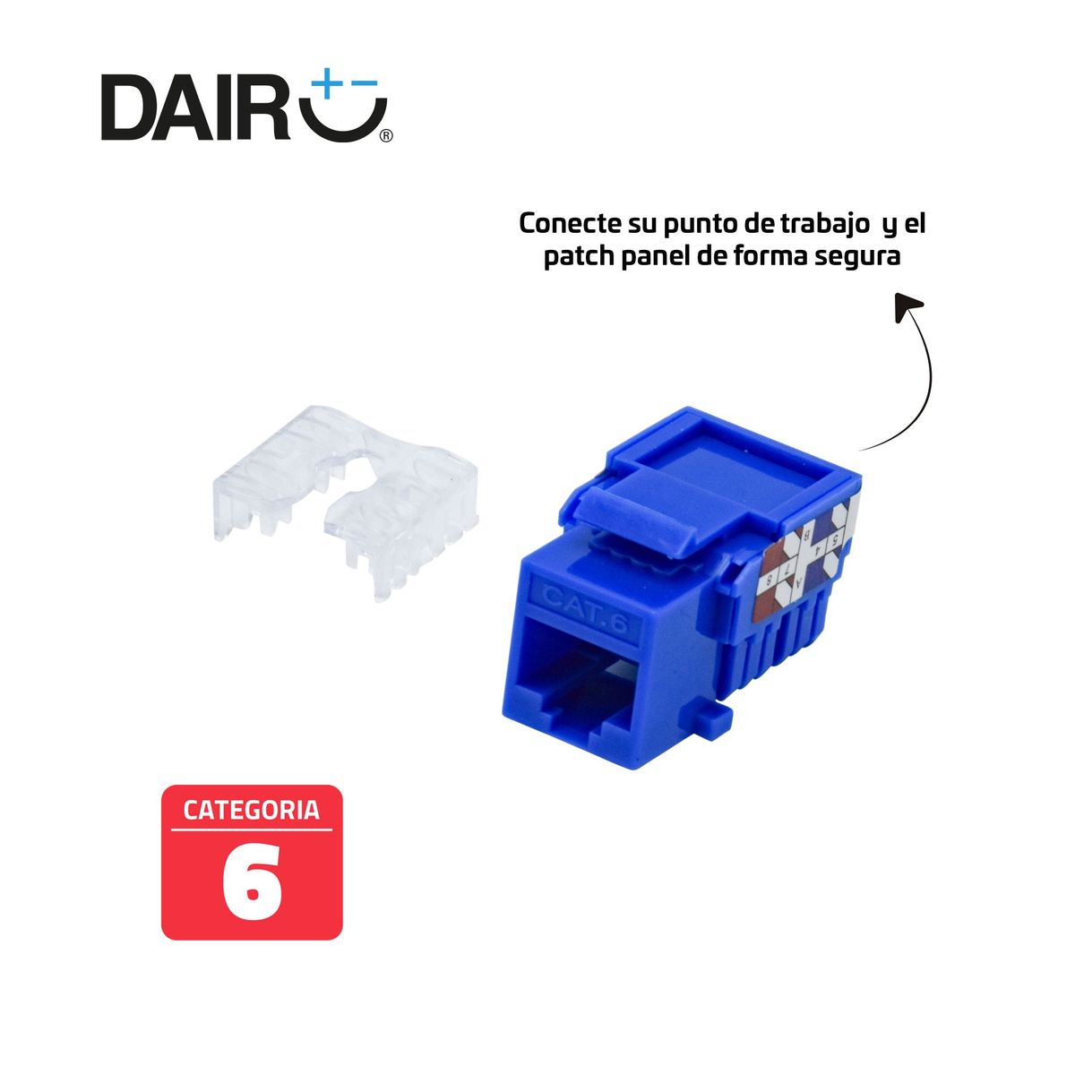 DAIRU - Jack Rj-45 Para Incrustar Categoria 6 Azul