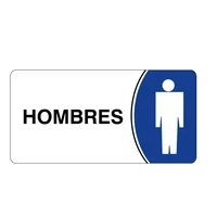 Señal Horizontal Pequeña Hombres 20x8cm Vinilo