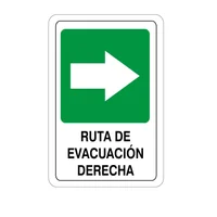 Señal Fotolumin Ruta Evacuación Derecha 22x15cm