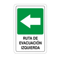 Señal Fotolum Ruta Evacuación Izquierda 22x15cm