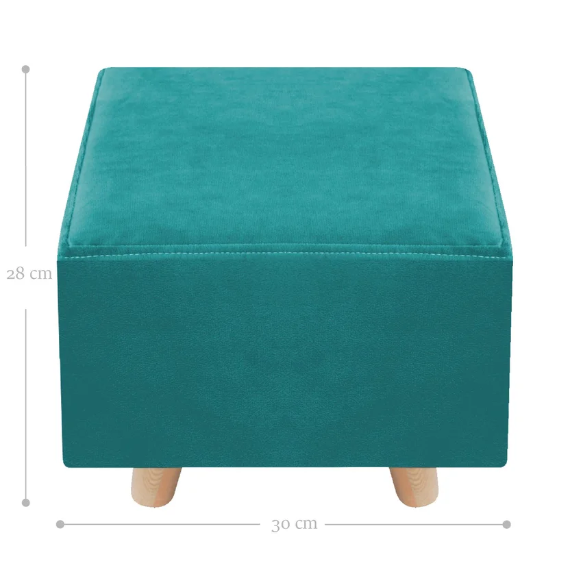 Puff Turquesa Cuadrado Sídney 28x30x30 Turquesa - Homecenter.com.co