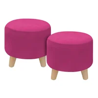 Set x2 Puff Circular Sídney 28x30x30 Fucsia