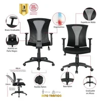 Silla Oficina Solano 100X52X62 Negro