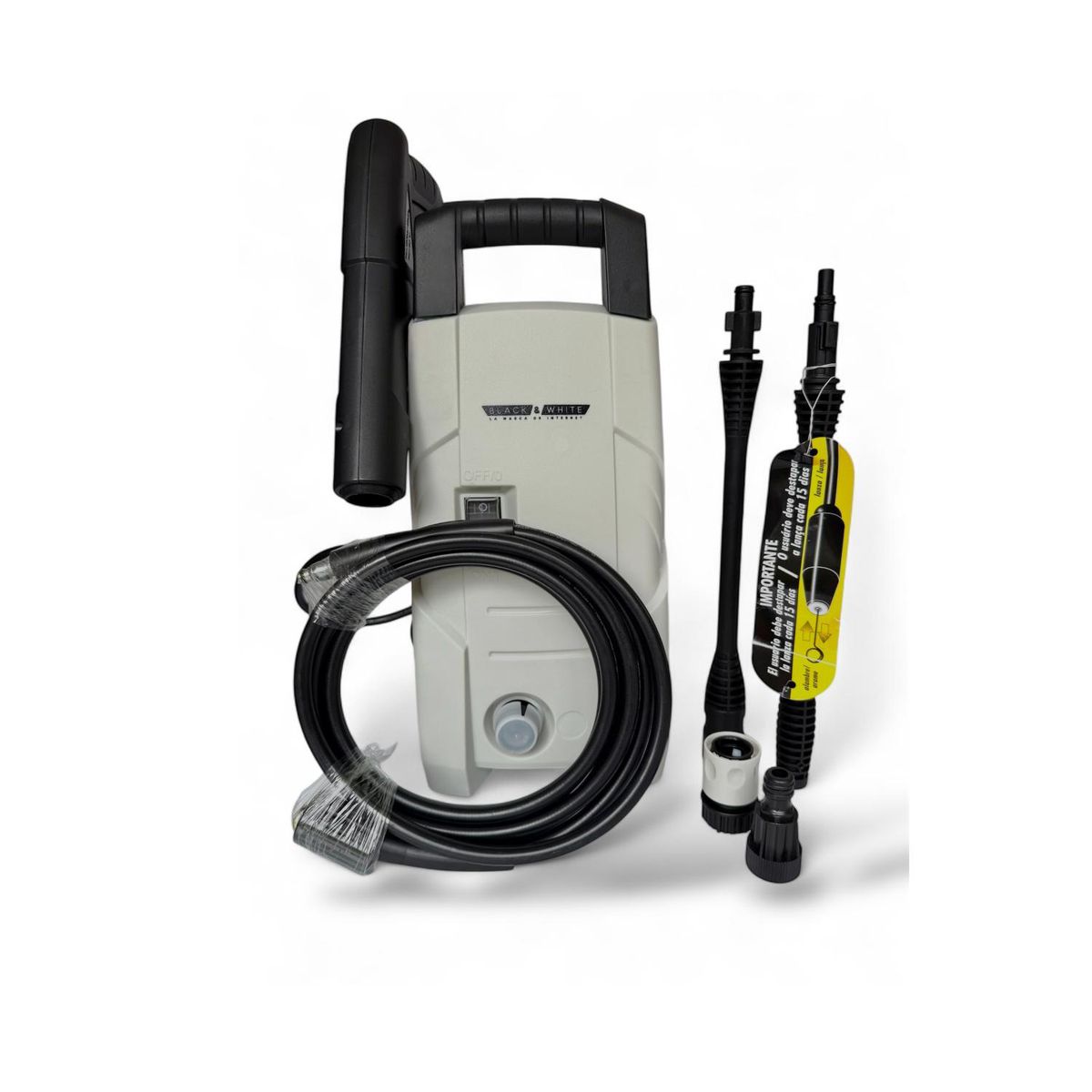 BLACK AND WHITE - Hidrolavadora Eléctrica 1305PSI 1200W Black&white