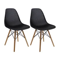 Set X2 Sillas Eames Colmeia Negro