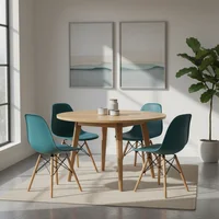 Set x4 Sillas Eames Modernas para Comedor o Sala Color Azul Petróleo