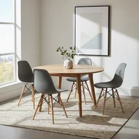 Set x4 Sillas Eames Modernas para Comedor o Sala Color Grises
