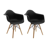 Set x2 Sillas Eames Brazos 82x62x44 Negras