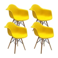 Set x4 Sillas Eames Brazos 82x62x44 Amarillo