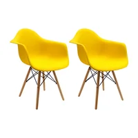 Set x2 Sillas Eames Brazos 82x62x44 Amarillo